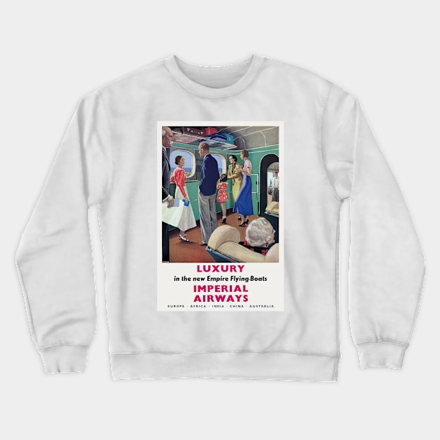 Imperial Airways Vintage Poster 1936 Crewneck Sweatshirt by vintagetreasure